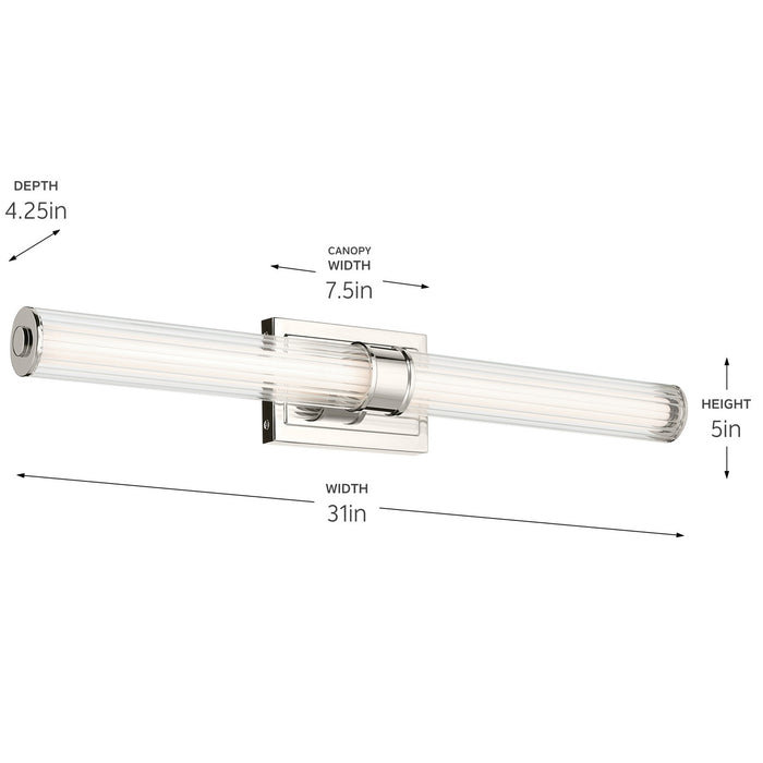 Kichler 55197PNLED LED Linear Bath, Polished Nickel