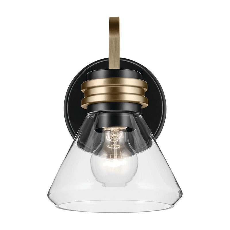 Kichler 55153BKCLR One Light Wall Sconce, Black