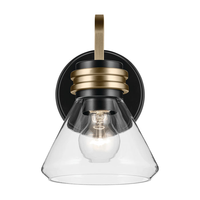 Kichler 55153BKCLR One Light Wall Sconce, Black