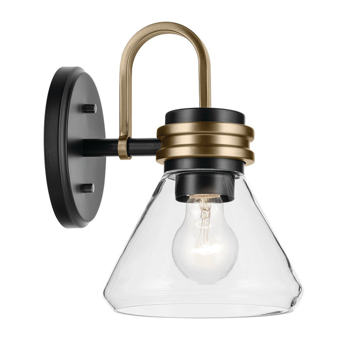 Kichler 55153BKCLR One Light Wall Sconce, Black