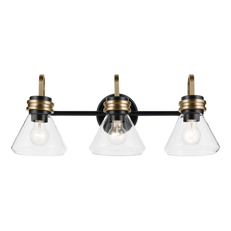 Kichler 55155BKCLR Three Light Bath, Black