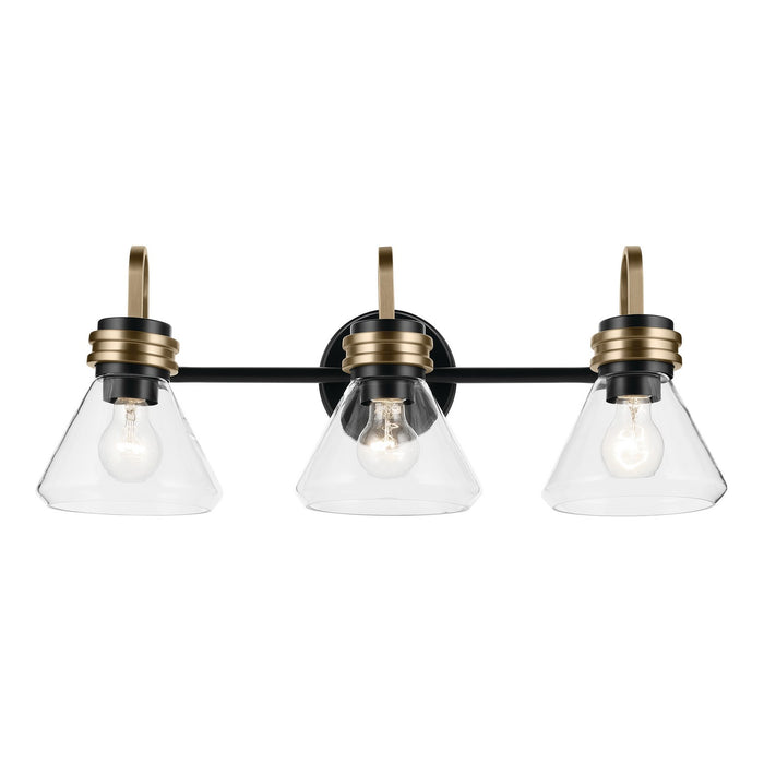Kichler 55155BKCLR Three Light Bath, Black