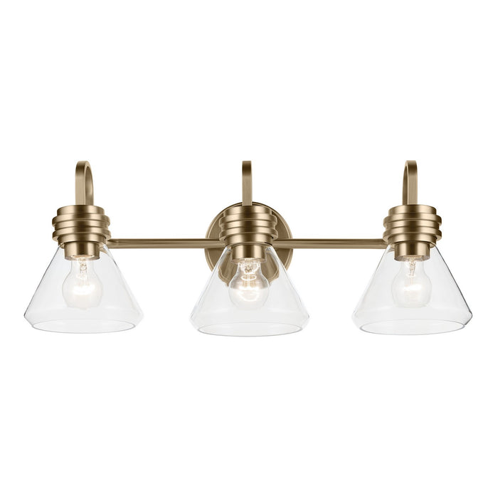 Kichler 55155CPZCLR Three Light Bath, Champagne Bronze