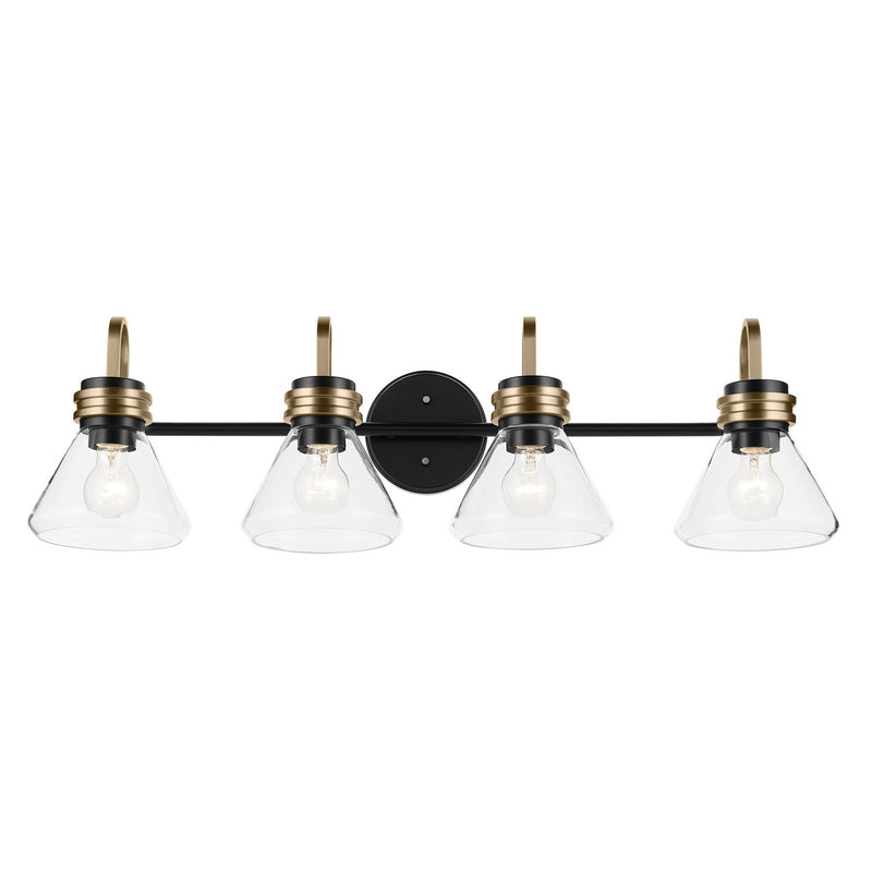 Kichler 55156BKCLR Four Light Bath, Black