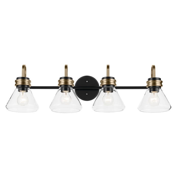 Kichler 55156BKCLR Four Light Bath, Black