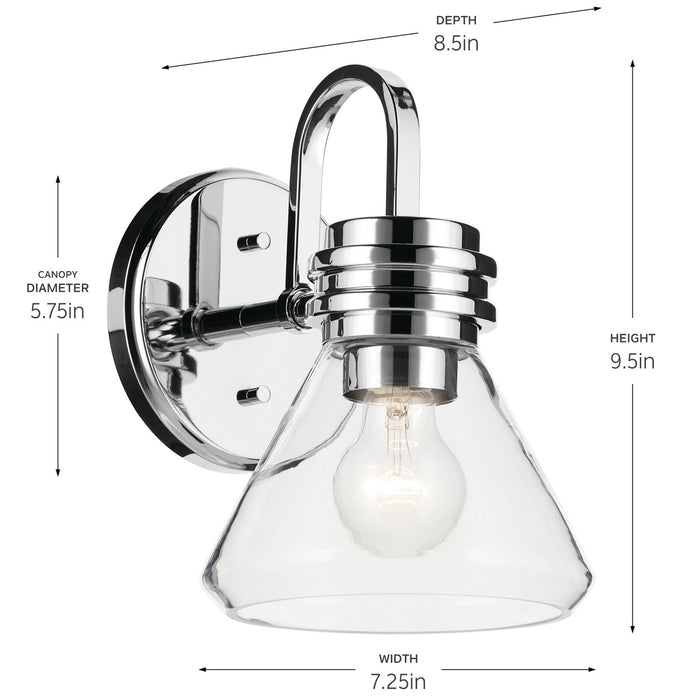 Kichler 55153CHCLR One Light Wall Sconce, Chrome