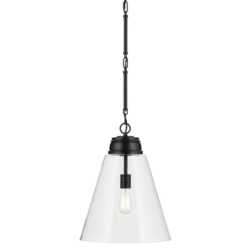 Kichler 52662BKCLR One Light Pendant, Black