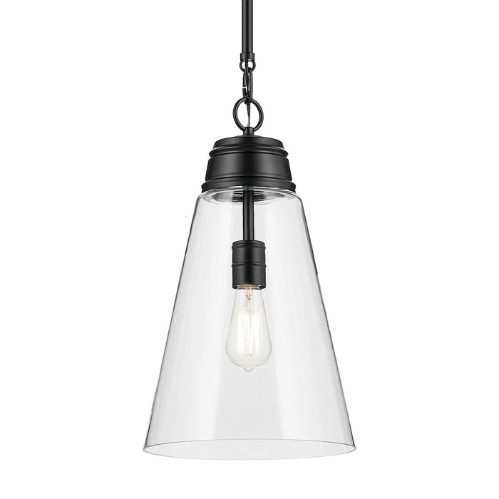 Kichler 52661BKCLR One Light Pendant, Black