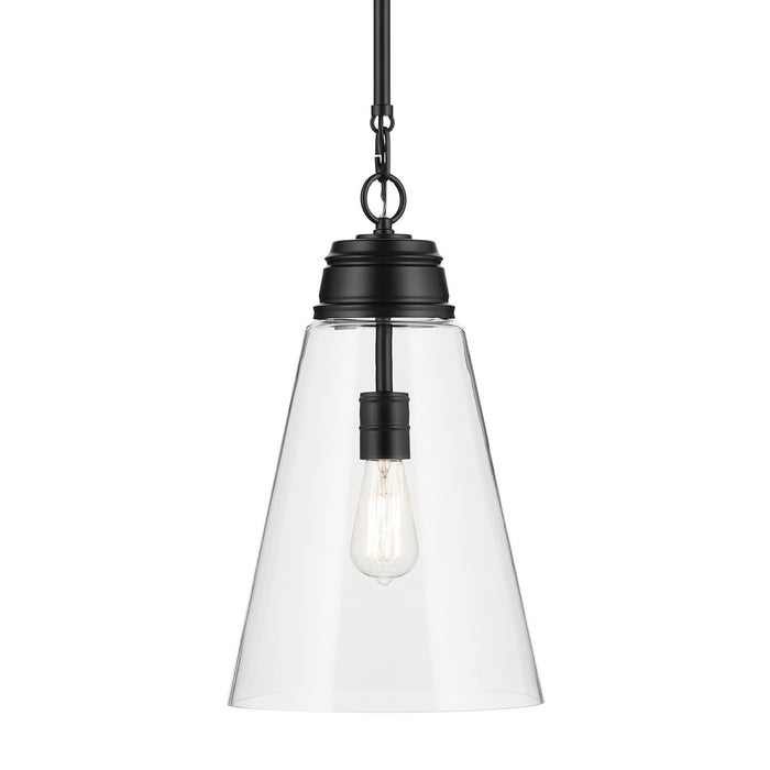 Kichler 52661BKCLR One Light Pendant, Black
