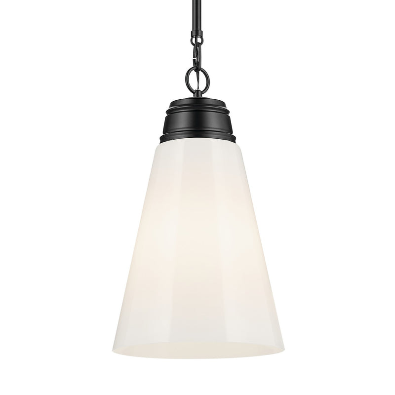 Kichler 52661BK One Light Pendant, Black