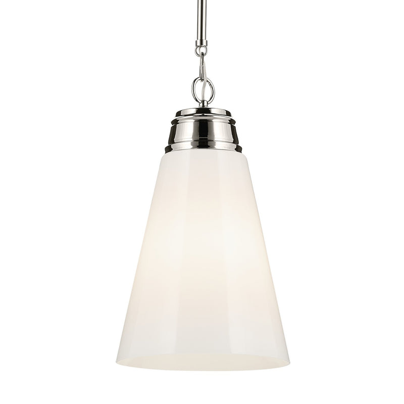 Kichler 52661PN One Light Pendant, Polished Nickel