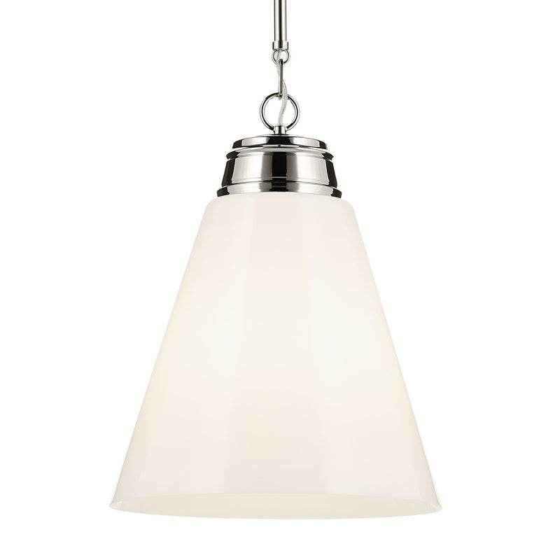 Kichler 52662PN One Light Pendant, Polished Nickel