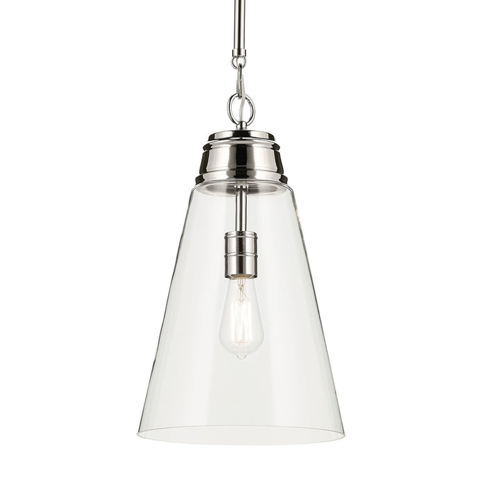 Kichler 52661PNCLR One Light Pendant, Polished Nickel