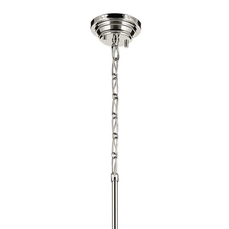 Kichler 52661PNCLR One Light Pendant, Polished Nickel