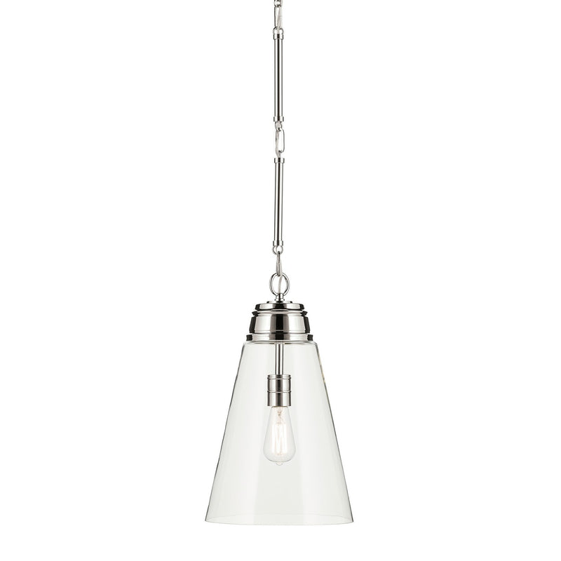 Kichler 52661PNCLR One Light Pendant, Polished Nickel