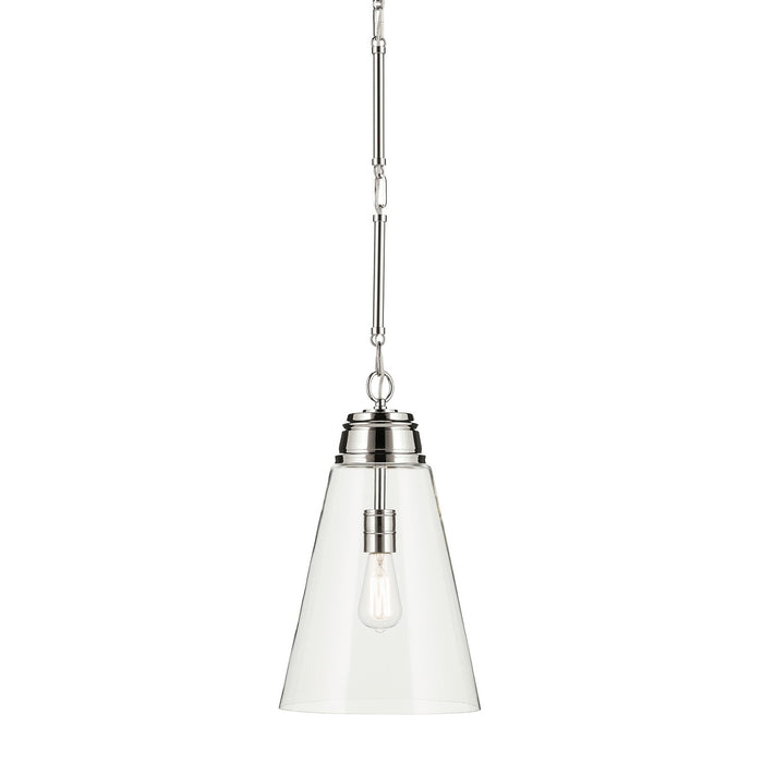 Kichler 52661PNCLR One Light Pendant, Polished Nickel