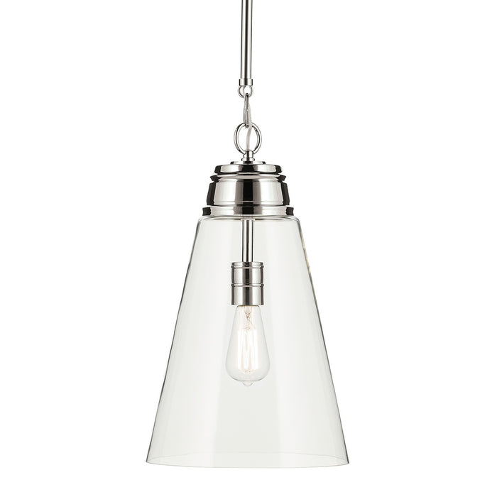 Kichler 52661PNCLR One Light Pendant, Polished Nickel