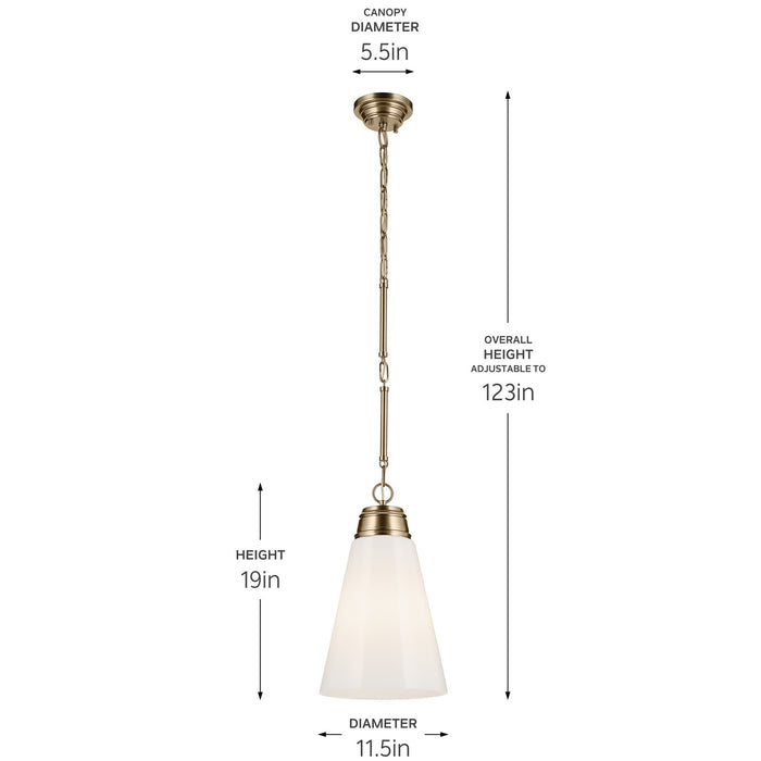 Kichler 52661CPZ One Light Pendant, Champagne Bronze