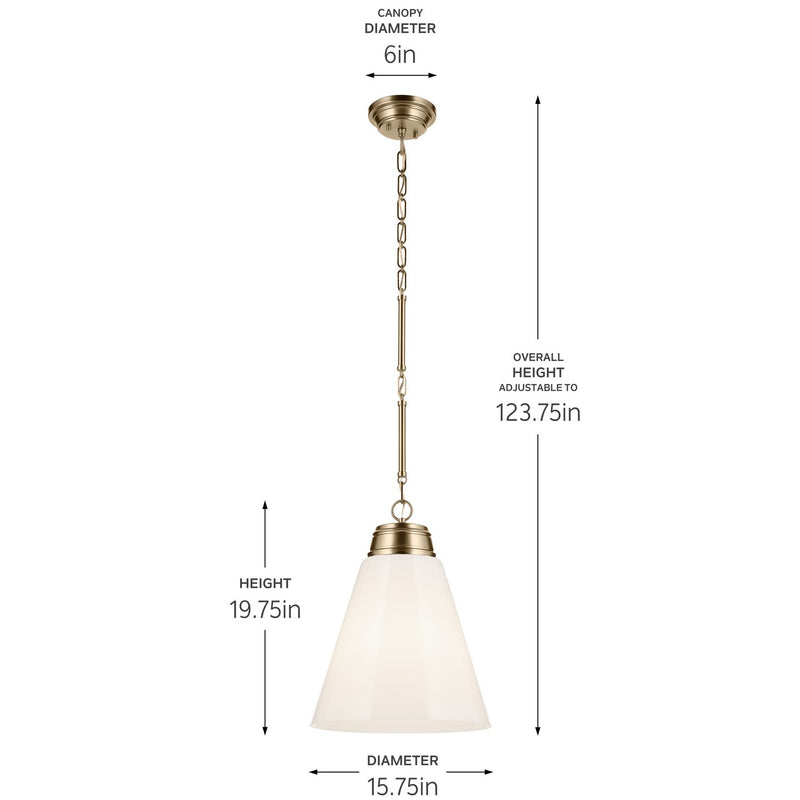 Kichler 52662CPZ One Light Pendant, Champagne Bronze