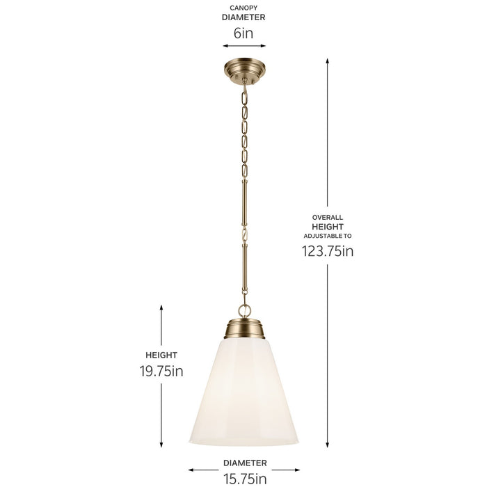 Kichler 52662CPZ One Light Pendant, Champagne Bronze