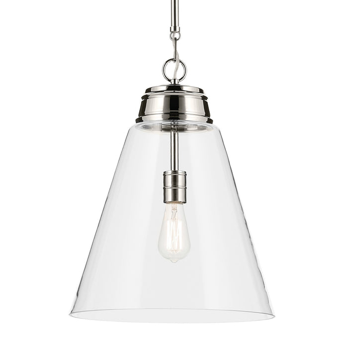 Kichler 52662PNCLR One Light Pendant, Polished Nickel
