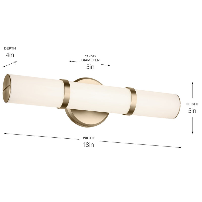 Kichler 55187CPZLED LED Bath Bar, Champagne Bronze