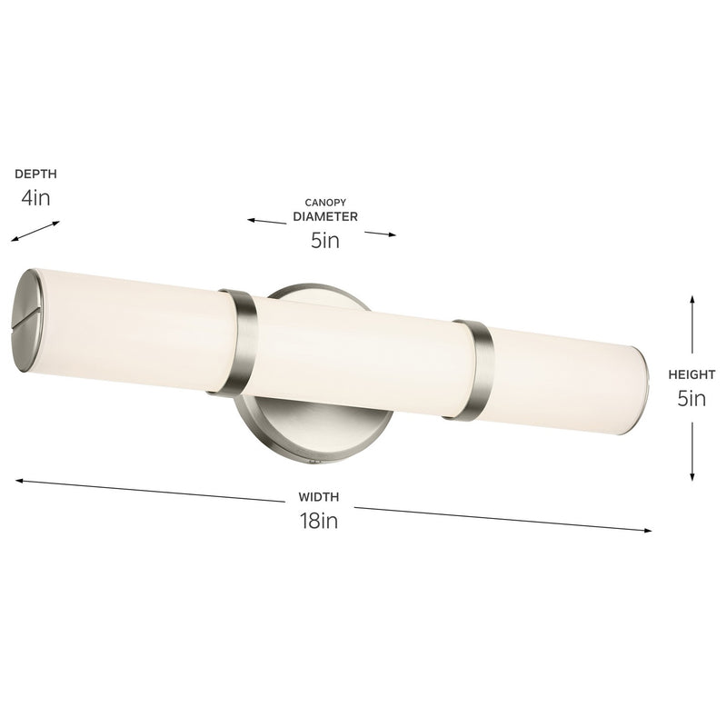Kichler 55187NILED LED Bath Bar, Brushed Nickel