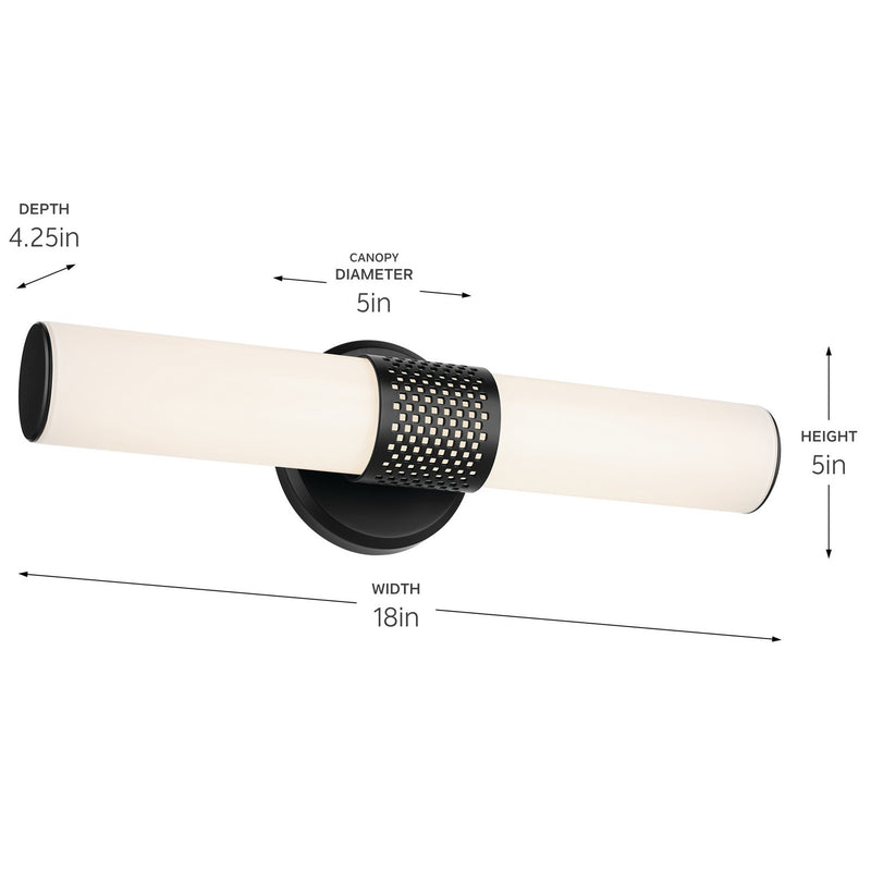 Kichler 55191BKLED LED Bath Bar, Black