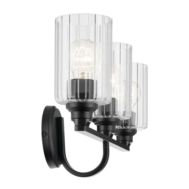 Kichler 55226BKFLU Three Light Bath, Black