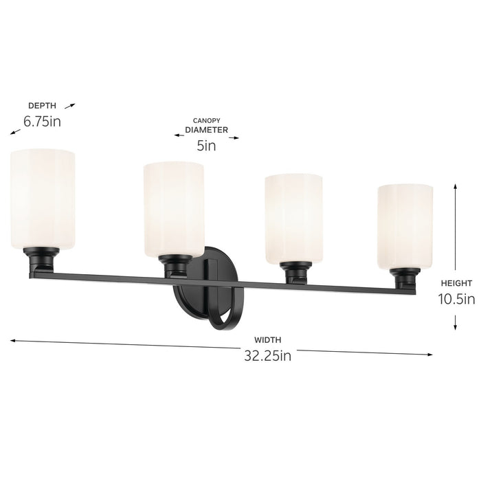 Kichler 55227BK Four Light Bath, Black
