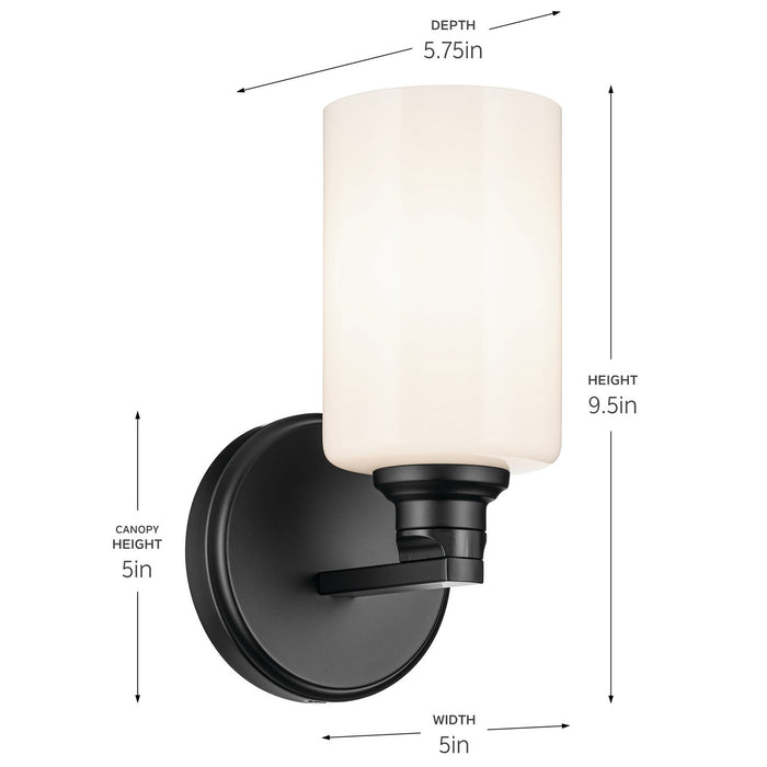 Kichler 55224BK One Light Wall Sconce, Black