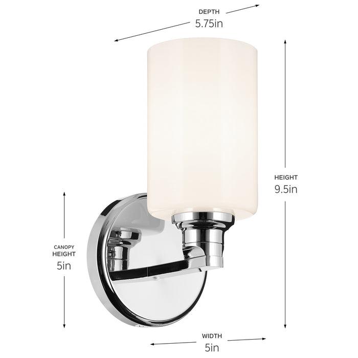 Kichler 55224CH One Light Wall Sconce, Chrome