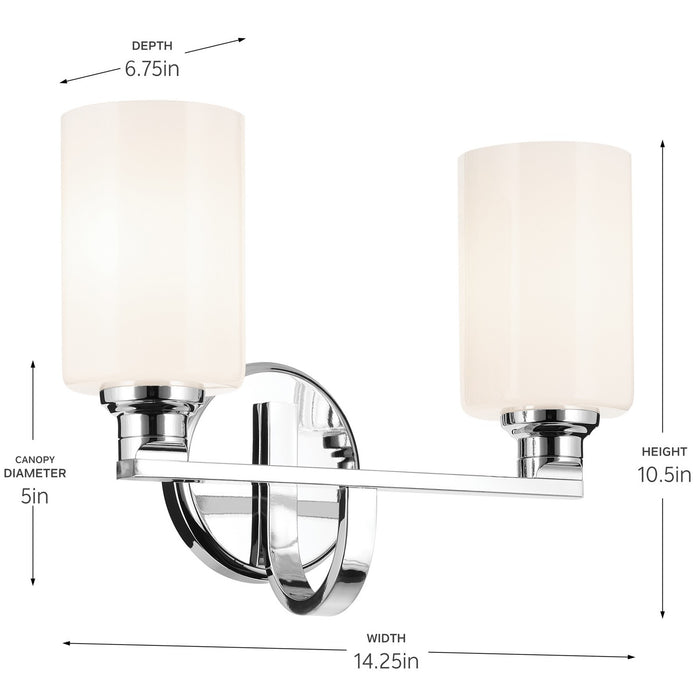 Kichler 55225CH Two Light Bath, Chrome
