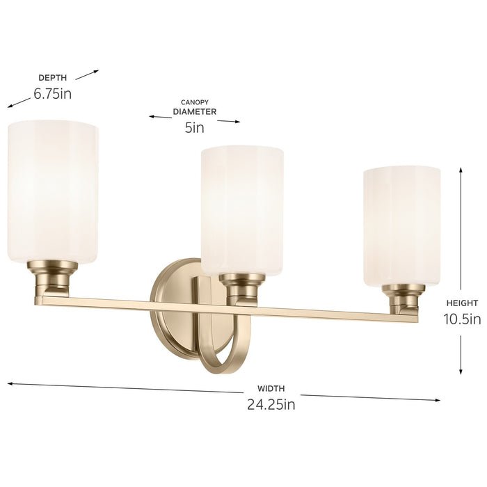 Kichler 55226CPZ Three Light Bath, Champagne Bronze