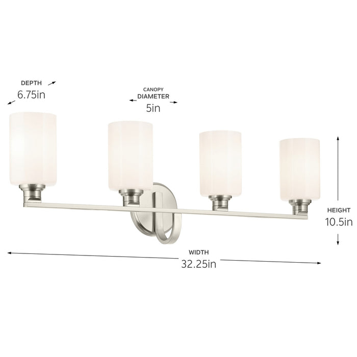 Kichler 55227NI Four Light Bath, Brushed Nickel