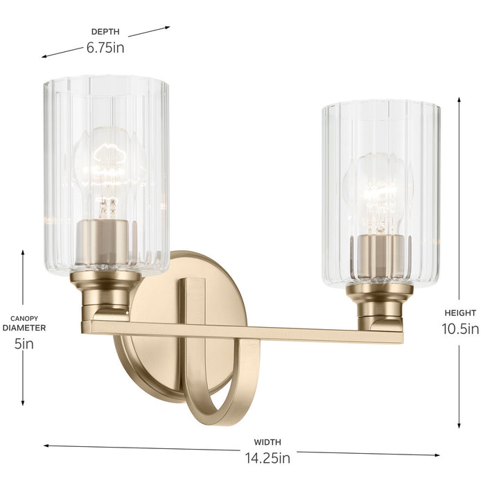 Kichler 55225CPZFLU Two Light Bath, Champagne Bronze