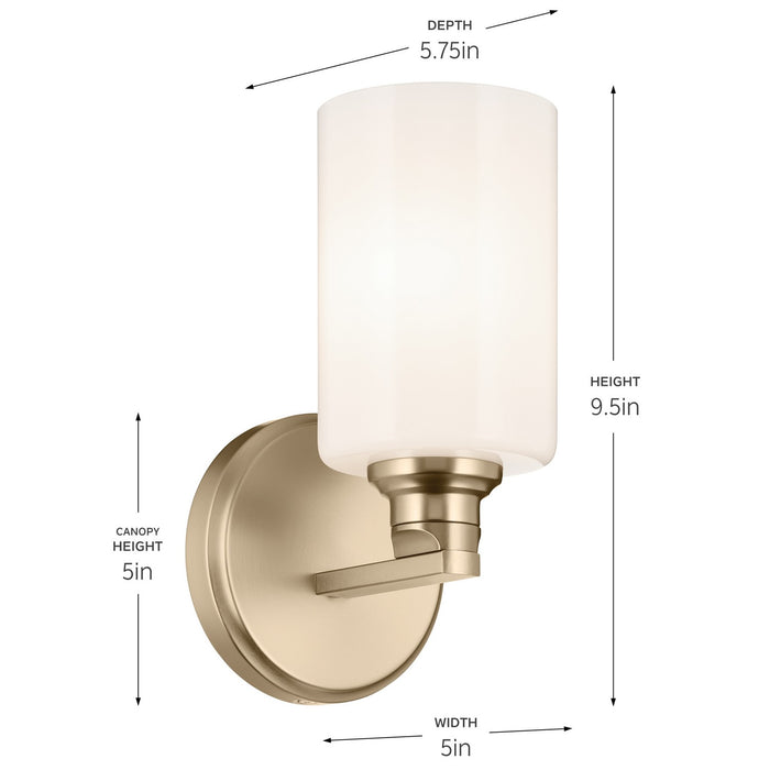 Kichler 55224CPZ One Light Wall Sconce, Champagne Bronze