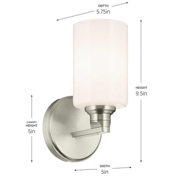 Kichler 55224NI One Light Wall Sconce, Brushed Nickel