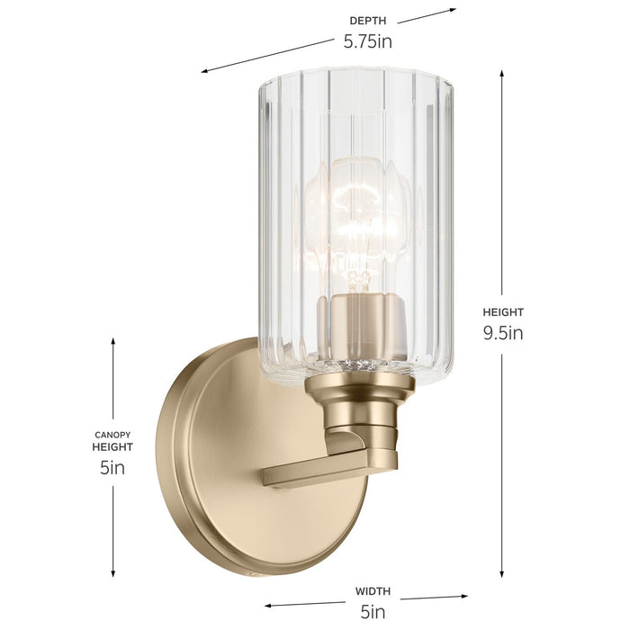Kichler 55224CPZFLU One Light Wall Sconce, Champagne Bronze