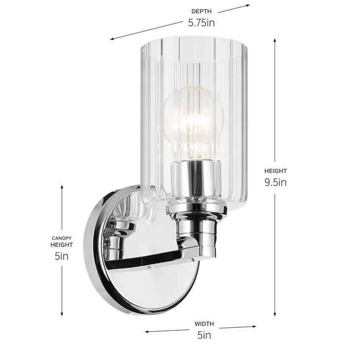 Kichler 55224CHFLU One Light Wall Sconce, Chrome