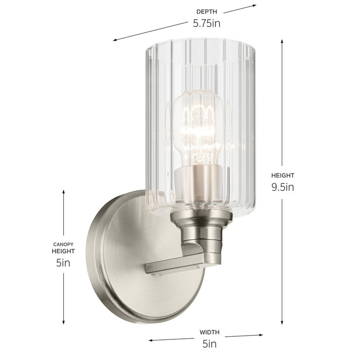 Kichler 55224NIFLU One Light Wall Sconce, Brushed Nickel