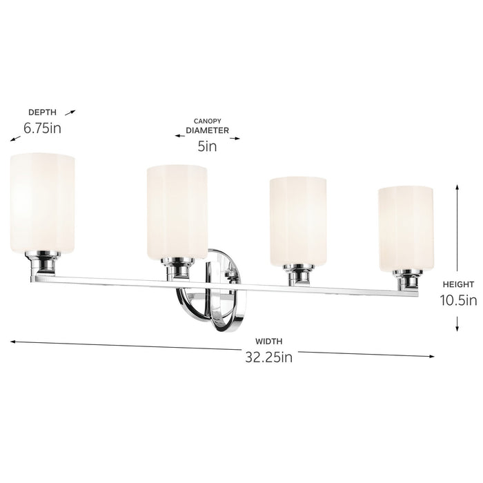 Kichler 55227CH Four Light Bath, Chrome