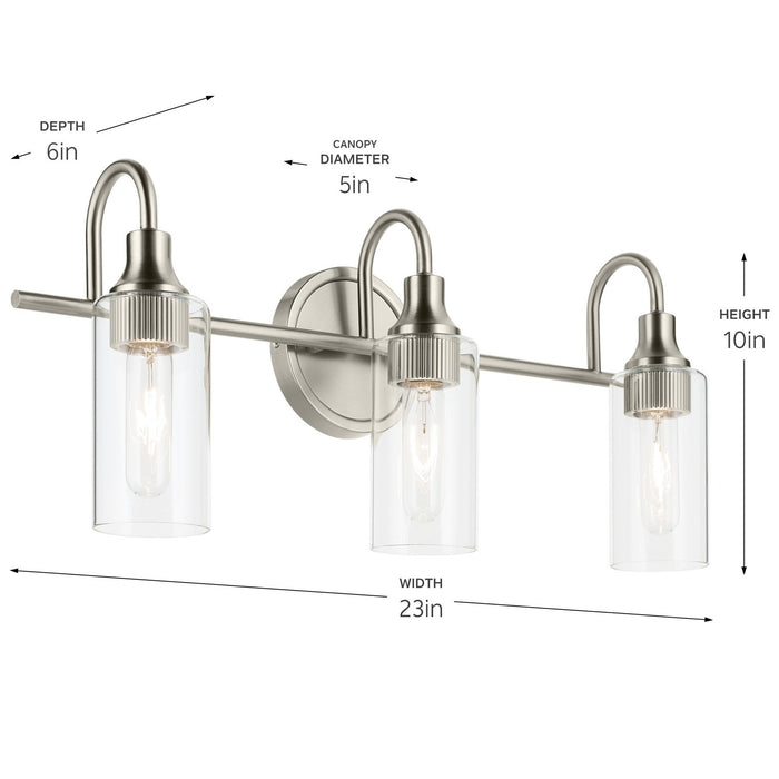 Kichler 55211NI Three Light Bath, Brushed Nickel