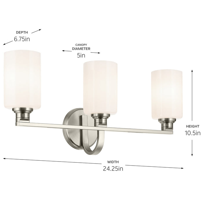 Kichler 55226NI Three Light Bath, Brushed Nickel
