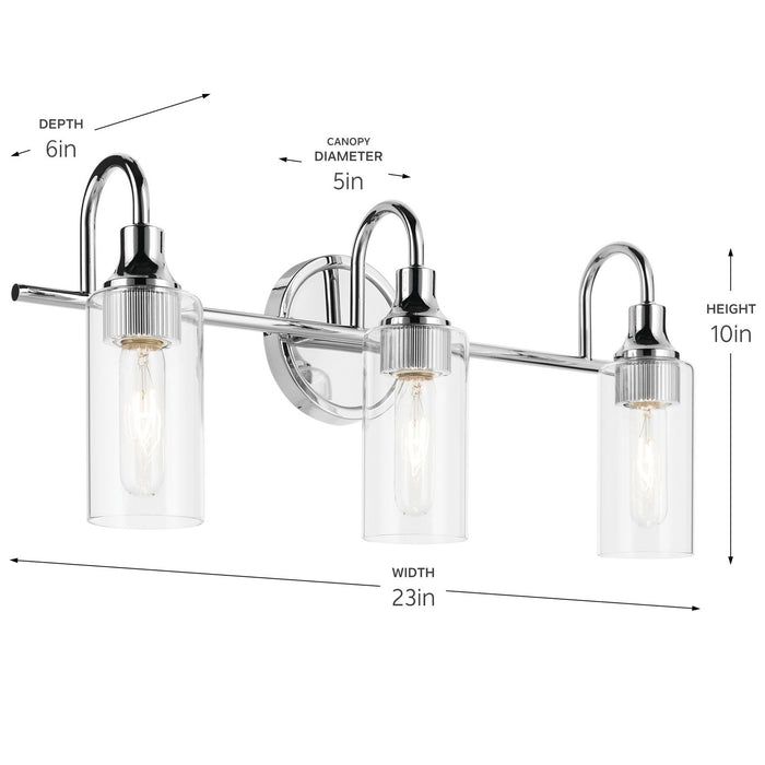 Kichler 55211CH Three Light Bath, Chrome