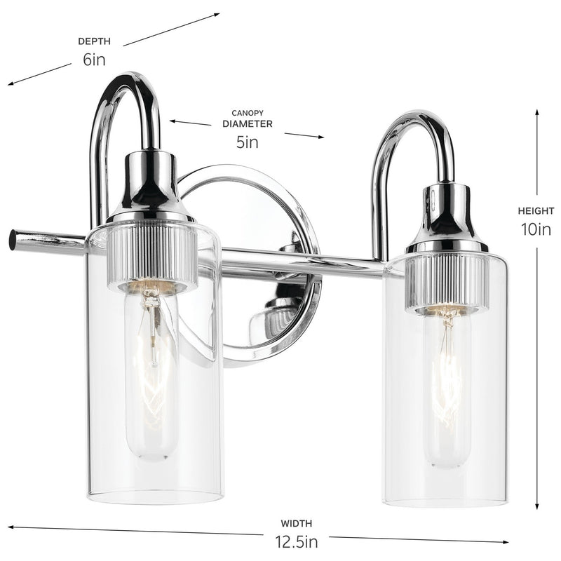 Kichler 55210CH Two Light Bath, Chrome