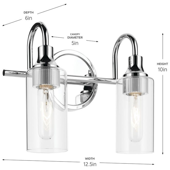 Kichler 55210CH Two Light Bath, Chrome