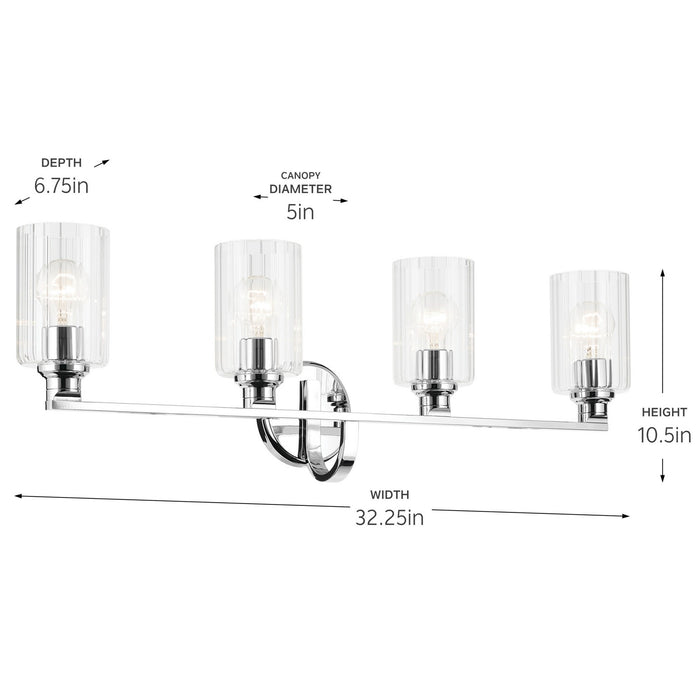 Kichler 55227CHFLU Four Light Bath, Chrome