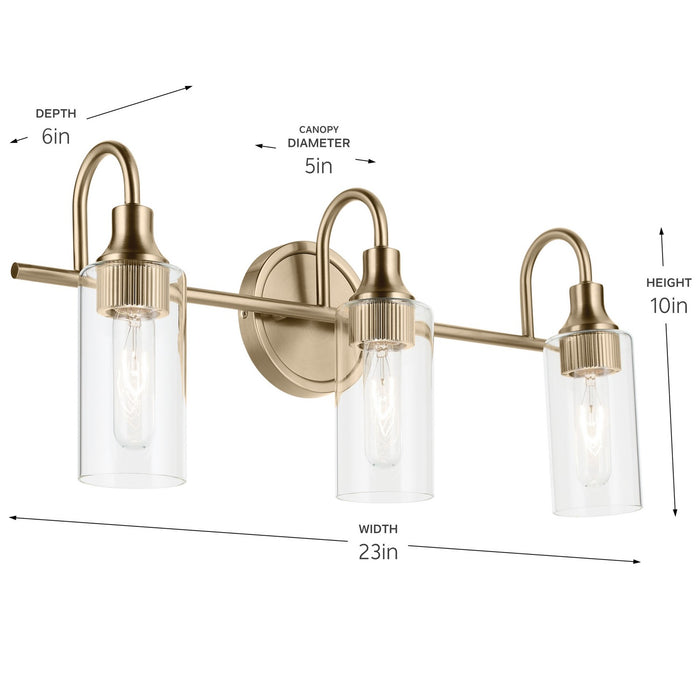 Kichler 55211CPZ Three Light Bath, Champagne Bronze