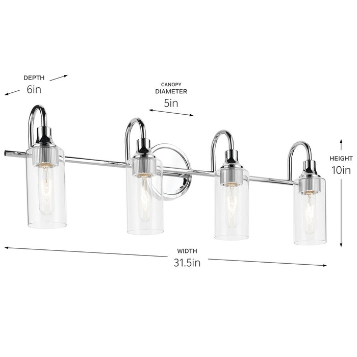 Kichler 55212CH Four Light Bath, Chrome